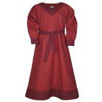 Childrens Viking dress Solveig, long sleeve, red / wine red, 164
