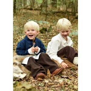 Wide medieval childrens trousers Thore, brown, 146