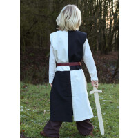 Medieval childrens tunic Lucas for children, Mi-Parti, natural / black, 110