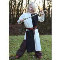 Medieval childrens tunic Lucas for children, Mi-Parti, natural / black, 128