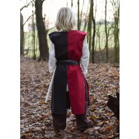 Medieval childrens tunic Lucas for children, Mi-Parti, red / black, 128