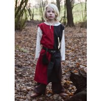 Medieval childrens tunic Lucas for children, Mi-Parti, red / black, 146