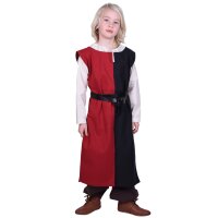 Medieval childrens tunic Lucas for children, Mi-Parti, red / black, 146