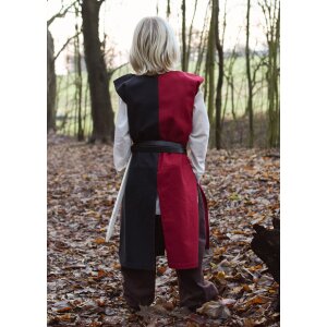 Medieval childrens tunic Lucas for children, Mi-Parti, red / black, 164