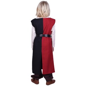 Medieval childrens tunic Lucas for children, Mi-Parti, red / black, 164