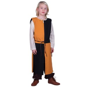 Medieval childrens tunic Lucas for children, Mi-Parti, yellow / black, 110