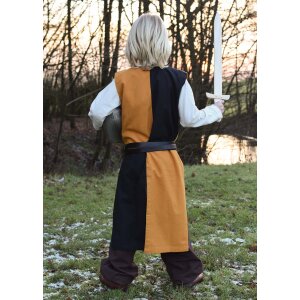 Medieval childrens tunic Lucas for children, Mi-Parti, yellow / black, 128