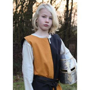 Medieval childrens tunic Lucas for children, Mi-Parti, yellow / black, 146