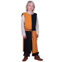 Medieval childrens tunic Lucas for children, Mi-Parti, yellow / black, 164
