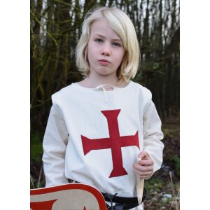 Childrens tabard Alexander, Templar, natural / red, 146