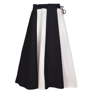 Childrens medieval skirt Lucia, wide flared, black / nature, 110