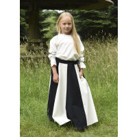 Childrens medieval skirt Lucia, wide flared, black / nature, 110