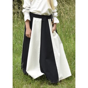 Childrens medieval skirt Lucia, wide flared, black / nature, 128