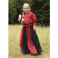 Childrens medieval skirt Lucia, wide flared, black / red,110