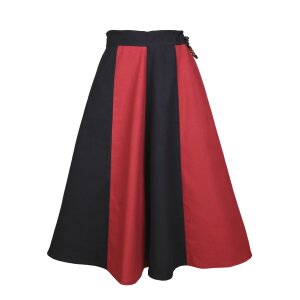 Childrens medieval skirt Lucia, wide flared, black / red, 128