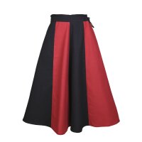 Childrens medieval skirt Lucia, wide flared, black / red, 128