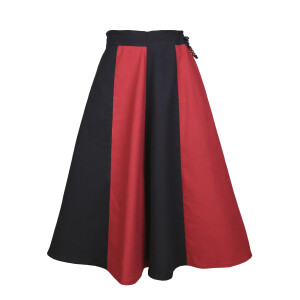 Childrens medieval skirt Lucia, wide flared, black / red, 146