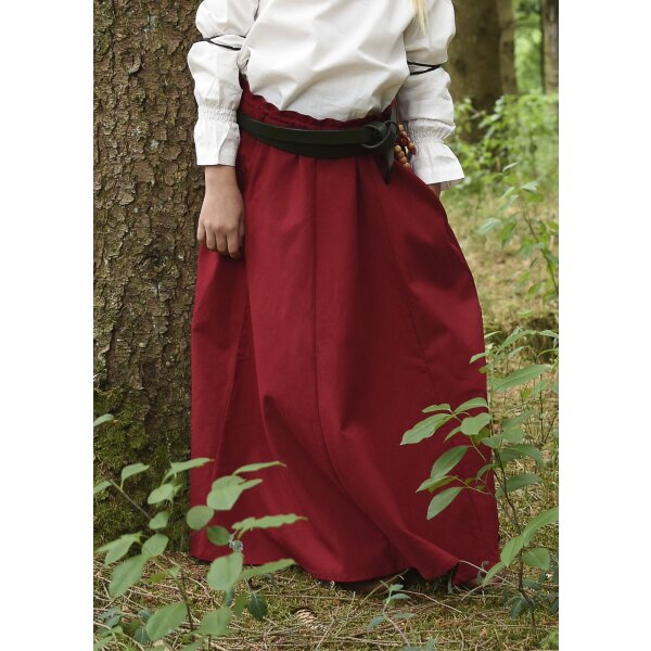 Childrens medieval skirt Lucia, wide flared, red, 110