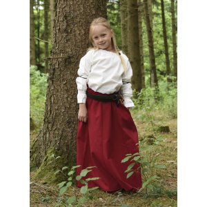 Childrens medieval skirt Lucia, wide flared, red, 128