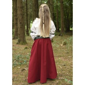 Childrens medieval skirt Lucia, wide flared, red, 146