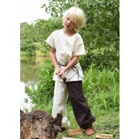 Short sleeve medieval tunic / bodice shirt Linus for children, nature, 110