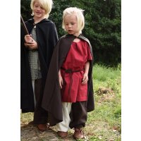 Short sleeve medieval tunic / bodice shirt Linus for children, red, 110