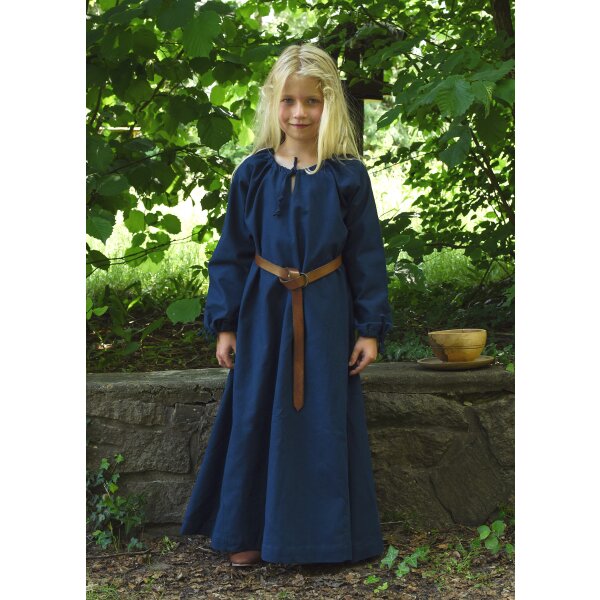 Kinder Mittelalterkleid, Unterkleid Ana, blau, Gr. 110