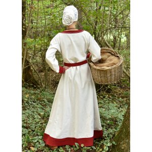 Viking dress Jona, natural/wine red