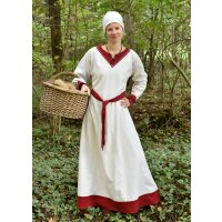 Viking dress Jona, natural/wine red