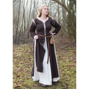 Medieval overdress Marit with lacing, brown