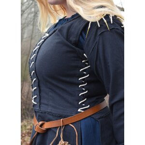 Medieval overdress Marit with lacing, dark blue