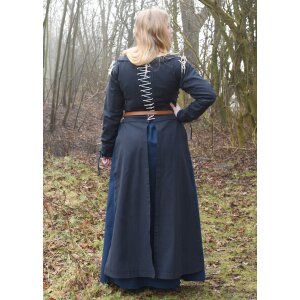 Mittelalterliches Überkleid Marit mit Schnürungen, dunkelblau