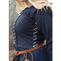 Mittelalterliches Überkleid Marit mit Schnürungen, dunkelblau
