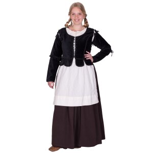 Medieval bodice jacket Griselda made of velvet, black