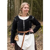 Medieval bodice jacket Griselda made of velvet, black