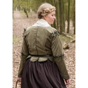 Medieval bodice jacket Griselda made of velvet, green