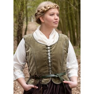 Medieval bodice jacket Griselda made of velvet, green