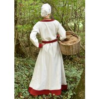 Viking dress Jona, natural/wine red, S