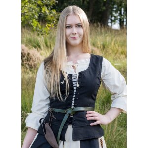Medieval corsage / bodice vest Tilda, black, S