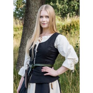 Medieval corsage / bodice vest Tilda, black, S