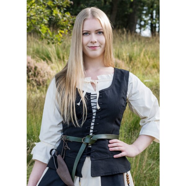 Medieval corsage / bodice vest Tilda, black, L