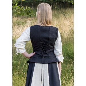 Medieval corsage / bodice vest Tilda, black, XL