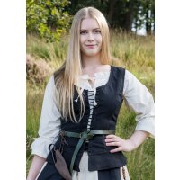 Medieval corsage / bodice vest Tilda, black,XXL
