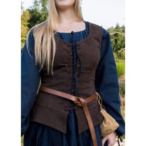 Medieval corsage / bodice vest Tilda, brown, S
