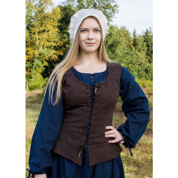 Medieval corsage / bodice vest Tilda, brown, L