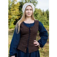 Medieval corsage / bodice vest Tilda, brown, XL