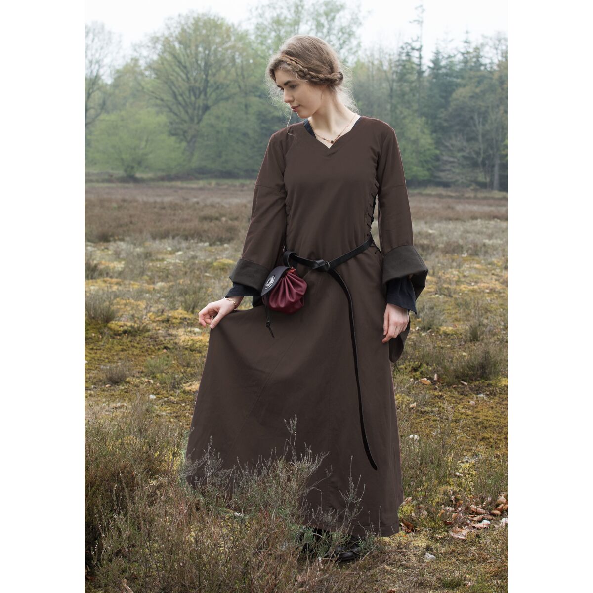 Höllenfensterkleid, Bliaut Amal, braun, Gr. XL