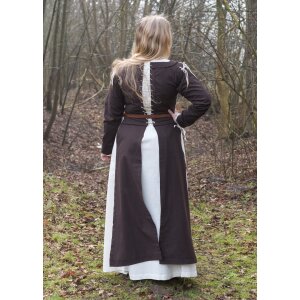 Medieval overdress Marit with lacing, brown, S