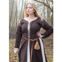 Medieval overdress Marit with lacing, brown, S