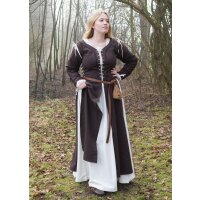 Mittelalterliches Überkleid Marit mit Schnürungen, braun, M